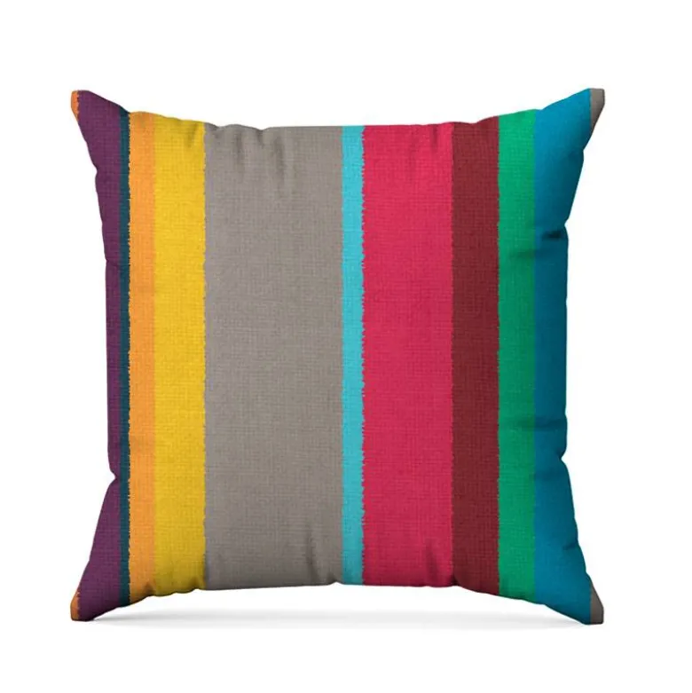 Tissu imperméable motif bayadère multicolore