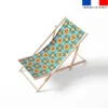 Tissu imperméable motif carreaux de ciment orange et turquoise