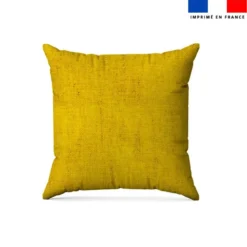 Tissu imperméable motif chiné aspect lin jaune
