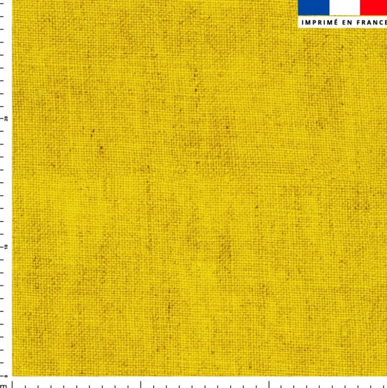 Tissu imperméable motif chiné aspect lin jaune