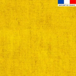 Tissu imperméable motif chiné aspect lin jaune