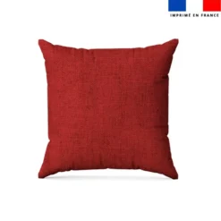 Tissu imperméable motif chiné aspect lin rouge orangé
