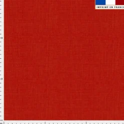 Tissu imperméable motif chiné aspect lin rouge orangé