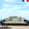 Tissu imperméable motif chiné aspect lin écru