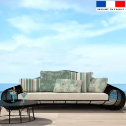 Tissu imperméable motif chiné aspect lin écru