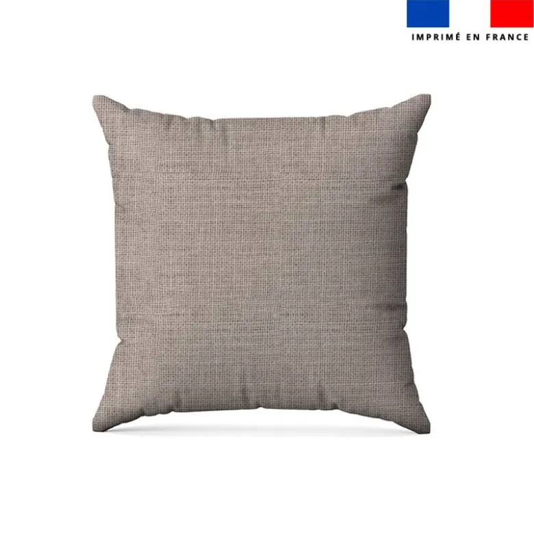 Tissu imperméable motif chiné aspect lin grège