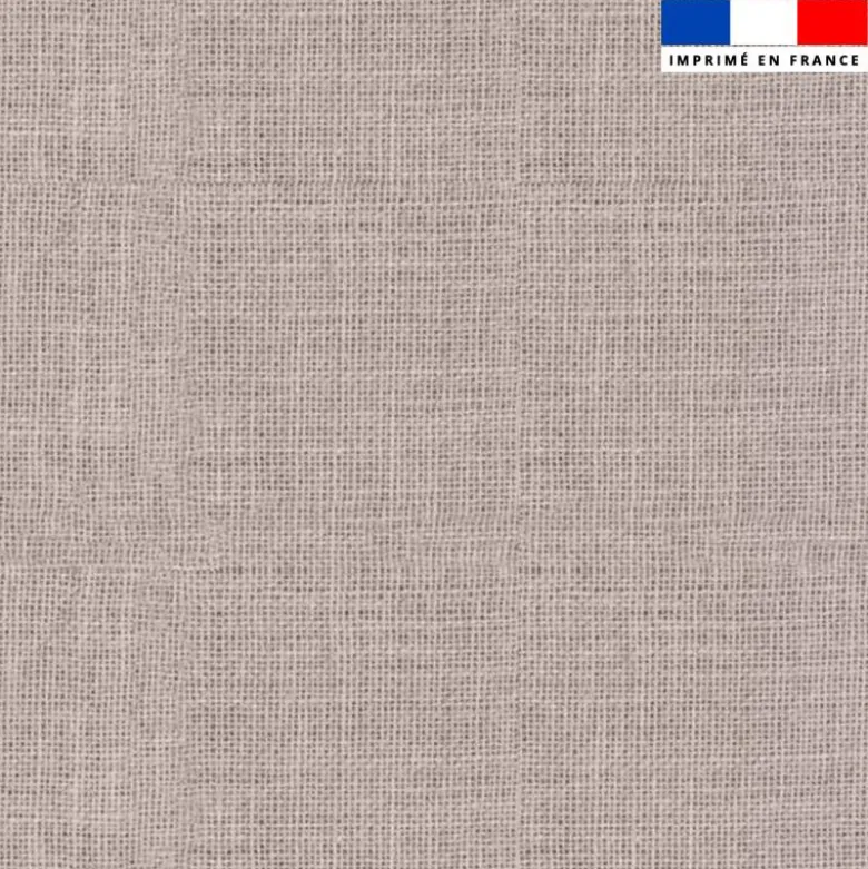 Tissu imperméable motif chiné aspect lin grège