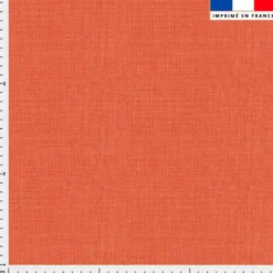 Tissu imperméable motif chiné aspect lin corail