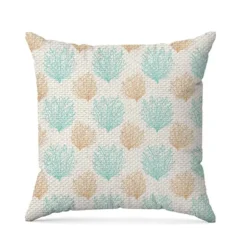 Tissu imperméable motif corail bleu et sable