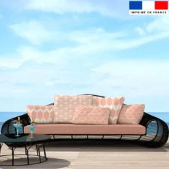 Tissu imperméable motif design contemporain saumon