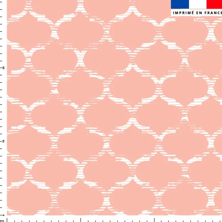 Tissu imperméable motif design contemporain saumon