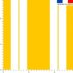 Tissu imperméable motif duo de rayures jaune et blanc
