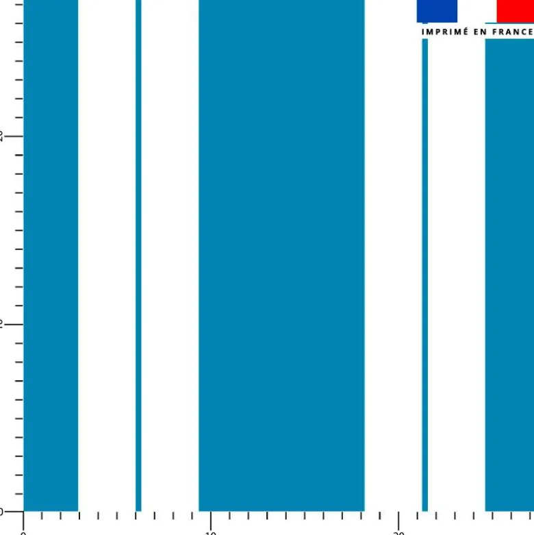 Tissu imperméable motif duo de rayures bleu azur et blanc