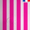 Tissu imperméable motif duo de rayures fuchsia et blanc