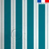 Tissu imperméable motif duo de rayures bleu canard et blanc