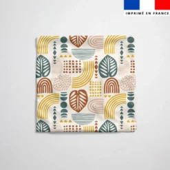 Tissu imperméable motif feuilles et formes abstraites Zanzibar