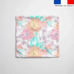Tissu imperméable motif floral à l'aquarelle pastel