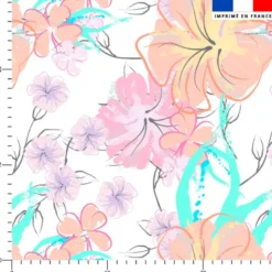 Tissu imperméable motif floral à l'aquarelle pastel