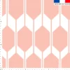 Tissu imperméable motif forme géométrique saumon et blanche