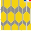 Tissu imperméable motif forme géométrique gris et jaune