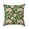 Tissu imperméable motif marguerite effet peinture vert foncé
