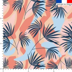 Tissu imperméable motif palmes Santorin
