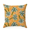 Tissu imperméable motif palmier et léopard jaune