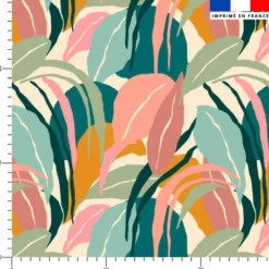 Tissu imperméable motif peinture feuillage