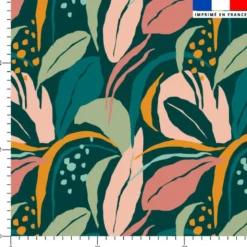 Tissu imperméable motif peinture jungle abstraite