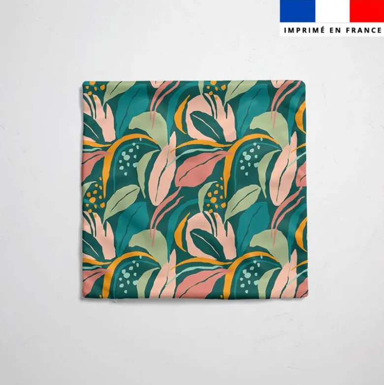 Tissu imperméable motif peinture jungle abstraite