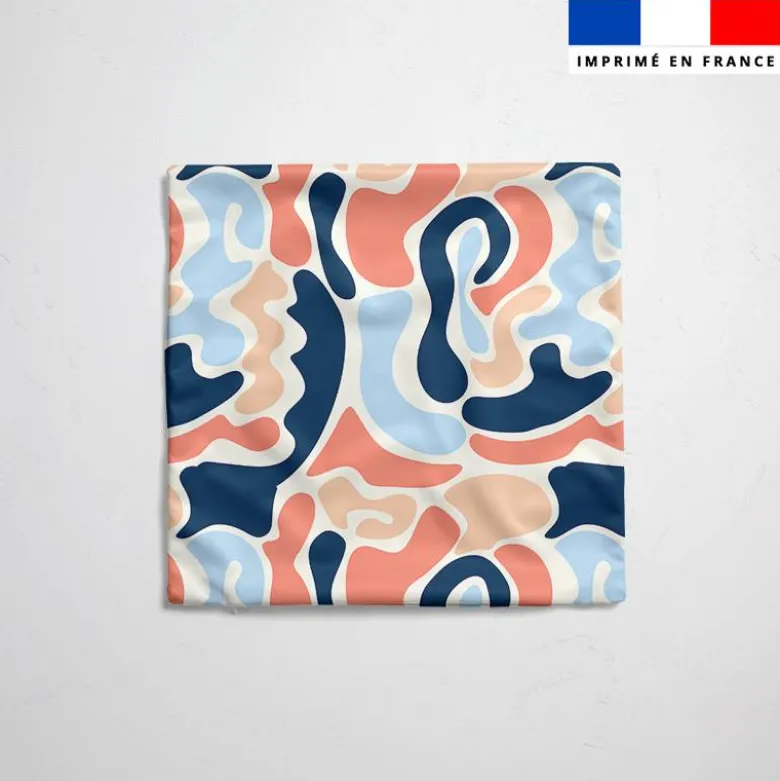 Tissu imperméable motif psyché Santorin