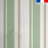Tissu imperméable motif rayures verticales vert clair et marron