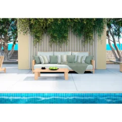 Tissu imperméable motif rayures verticales vert clair et marron
