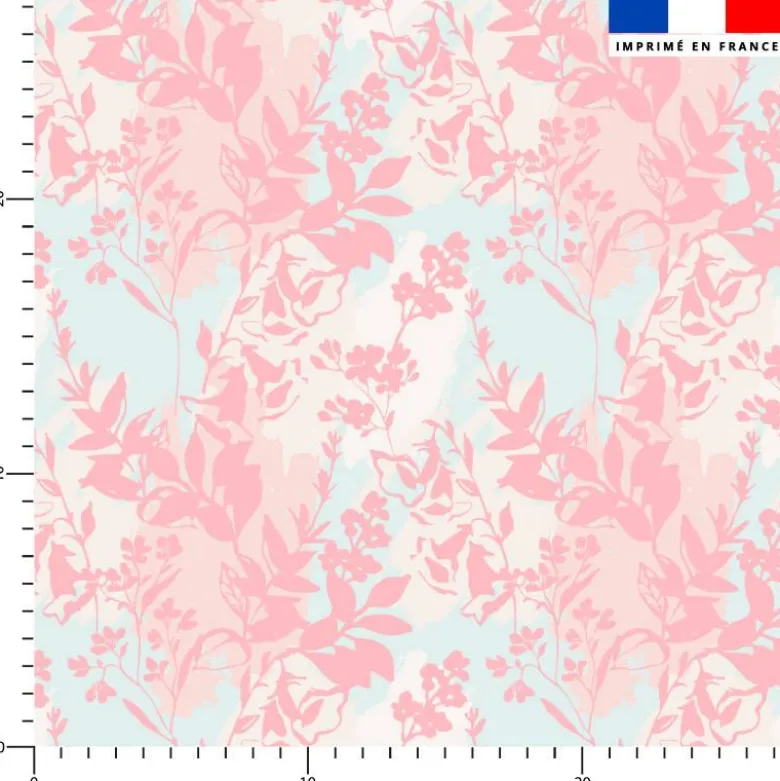 Tissu imperméable motif silhouettes de fleurs harmonieuses