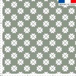 Tissu imperméable motif trèfle à quatre feuilles géométrique gris