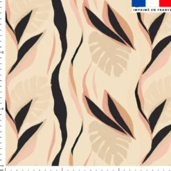 Tissu imperméable motif tropical beige