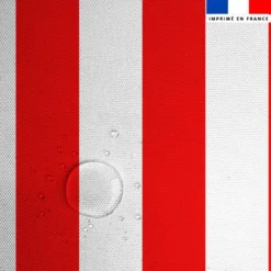 Tissu imperméable à rayures rouges et blanches - 5 cm