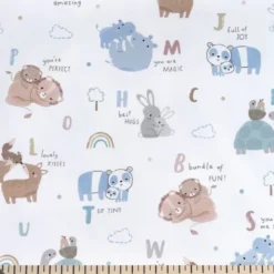 Tissu imperméable type ciré blanc motif animaux