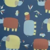 Tissu imperméable type ciré bleu motif hippopotame
