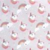 Tissu imperméable type ciré grège motif licorne