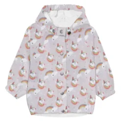 Tissu imperméable type ciré grège motif licorne
