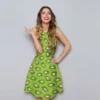 Tissu imperméable vert motif kiwi