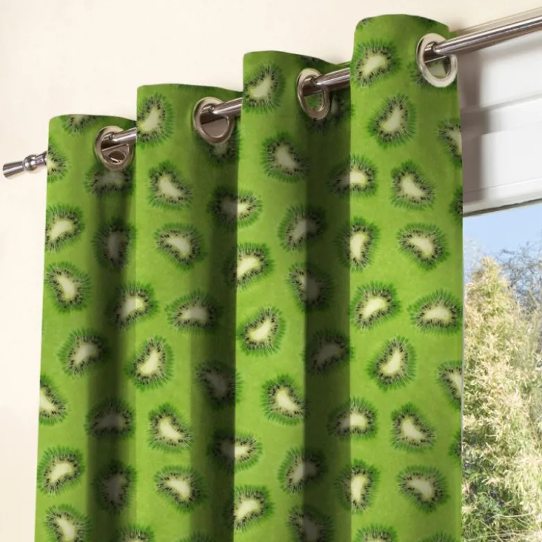 Tissu imperméable vert motif kiwi