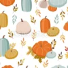 Tissu légumes d'automne personnalisé