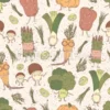 Tissu légumes du potager rigolos personnalisé