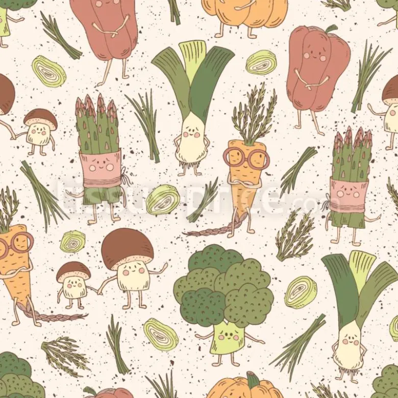 Tissu légumes du potager rigolos personnalisé