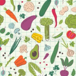 Tissu Légumes peints personnalisé