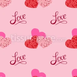 Tissu love et coeurs personnalisé