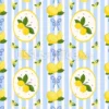 Tissu médaillons de citrons et rayures personnalisé