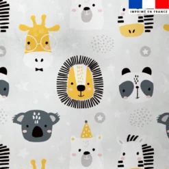 Tissu minky imprimé animaux festifs